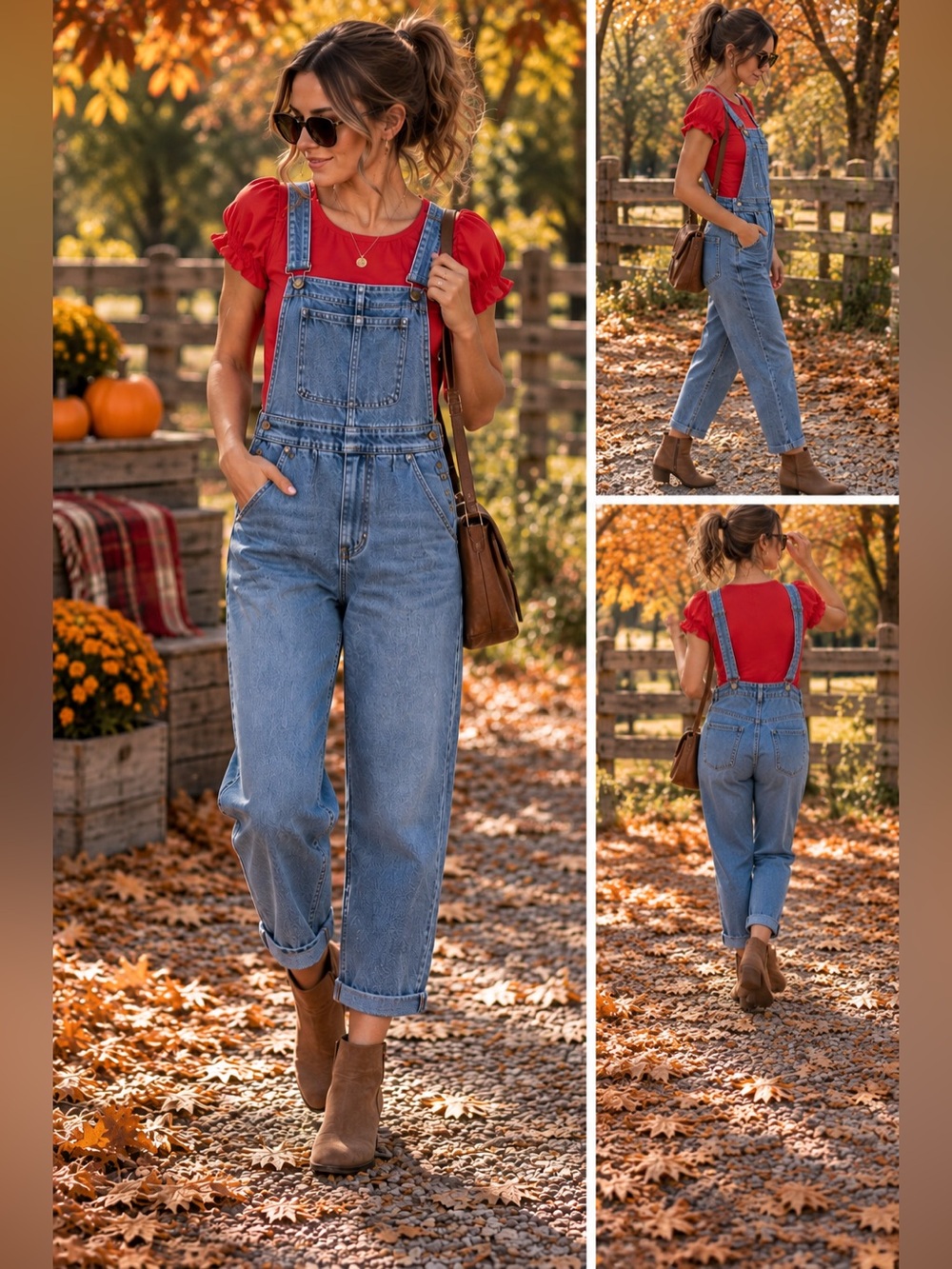 GAP 1969 Denim Overalls SZM, Medium Indigo Slouchy Ankle Crop